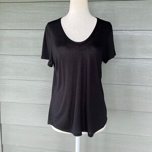 Vince Semi Sheer Short Sleeve V-Neck Top - No size tag!